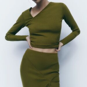 ZARA asymmetrical ribbed top